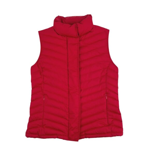 Talbots Jackets & Blazers - Talbots Womens Small Quilted Down FIll Puffer Vest Lightweight Red Zip Snap